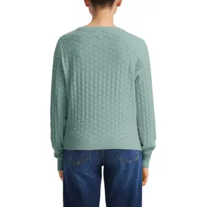 Women's Round Neck Pullover with Honeycomb Structure QS image-5