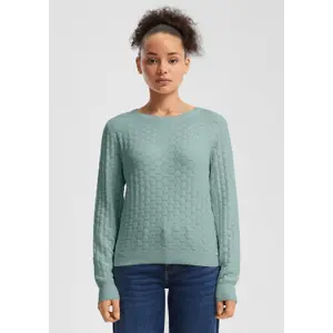 Women's Round Neck Pullover with Honeycomb Structure QS image-6