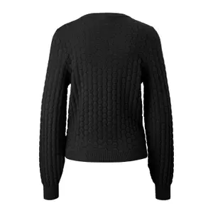 Women's Round Neck Pullover with Honeycomb Structure QS image-1