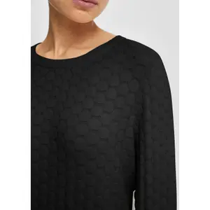 Women's Round Neck Pullover with Honeycomb Structure QS image-3