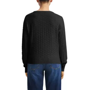 Women's Round Neck Pullover with Honeycomb Structure QS image-5