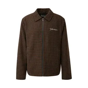 Houndstooth Pattern Jacket with Embroidery QS image-0