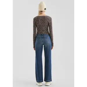Ribbed V-Neck Jumper with All-Over Floral Pattern Women QS image-4