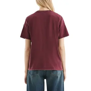 Casual Cotton T-shirt with Front Print for Women QS image-5