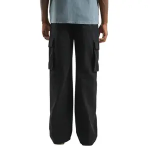 Loose Fit Straight Leg Cargo Jeans QS image-5