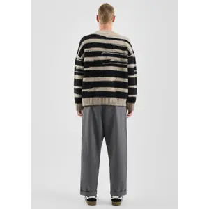 Straight Pleated Trousers in Washed Fabric QS image-4