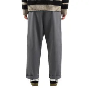 Straight Pleated Trousers in Washed Fabric QS image-5