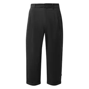 Straight Pleated Trousers in Washed Fabric QS image-0