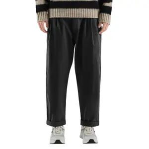 Straight Pleated Trousers in Washed Fabric QS image-2