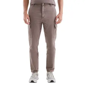 Mid-Rise Slim Fit Cotton Twill Cargo Trousers QS image-2