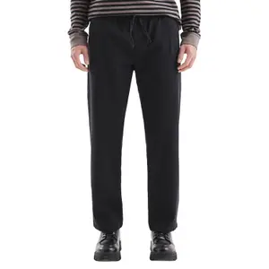 Washed Cotton Serge Jogging Trousers with Drawstring QS image-2