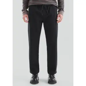 Washed Cotton Serge Jogging Trousers with Drawstring QS image-6