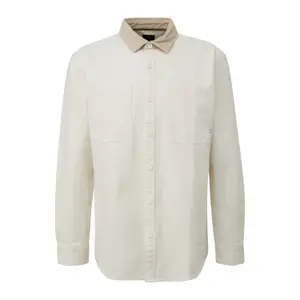 Long Sleeve Two-Tone Overshirt with Chest Pocket QS image-0