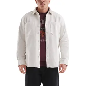 Long Sleeve Two-Tone Overshirt with Chest Pocket QS image-2