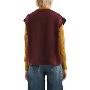 Women's Sleeveless Jacquard Pattern Knit Top QS image-5