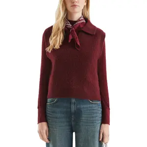 Women's Plush Knit Polo Sweater QS image-2