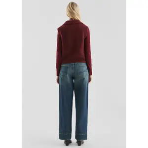 Women's Plush Knit Polo Sweater QS image-4