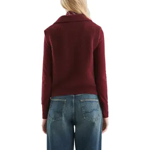Women's Plush Knit Polo Sweater QS image-5