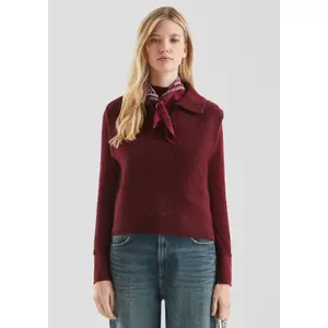 Women's Plush Knit Polo Sweater QS image-6