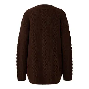 Soft Oversized Cable Knit Jumper for Women QS image-1