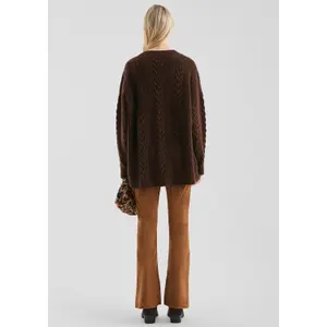 Soft Oversized Cable Knit Jumper for Women QS image-4