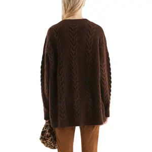 Soft Oversized Cable Knit Jumper for Women QS image-5