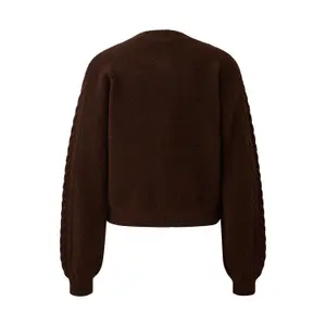 Women's cable knit cardigan QS image-1