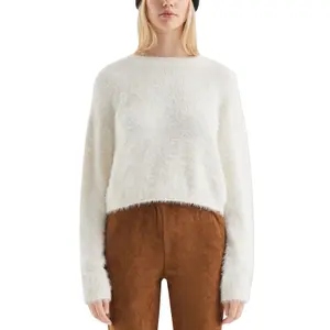 Short Plush Knit Jumper Women QS image-2