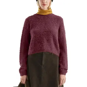 Short Plush Knit Jumper Women QS image-2