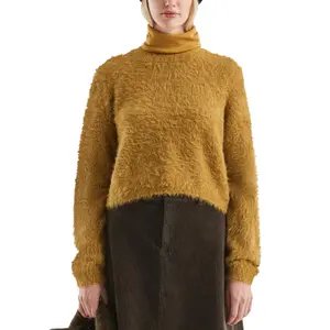 Short Plush Knit Jumper Women QS image-2