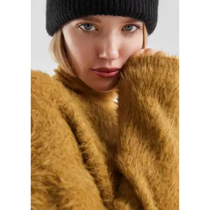 Short Plush Knit Jumper Women QS image-3