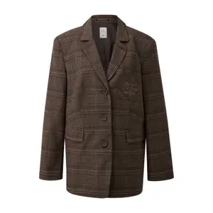 Women's Checkered Casual Blazer QS image-0
