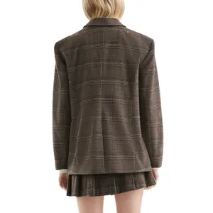 Women's Checkered Casual Blazer QS image-5