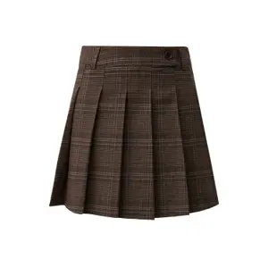 Women's plaid pleated mini skirt QS Prince Of Wales image-0