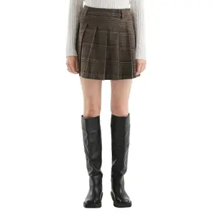 Women's plaid pleated mini skirt QS Prince Of Wales image-2