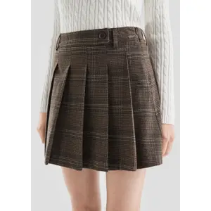 Women's plaid pleated mini skirt QS Prince Of Wales image-3