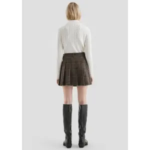 Women's plaid pleated mini skirt QS Prince Of Wales image-4