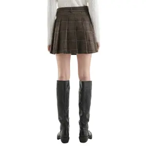 Women's plaid pleated mini skirt QS Prince Of Wales image-5