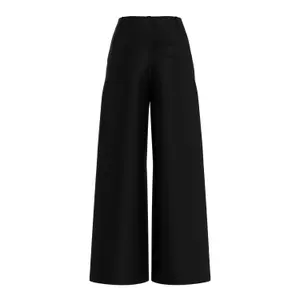 High-Waisted Soft Faux Suede Flared Trousers Women QS image-1