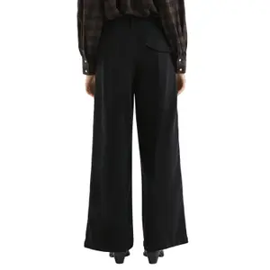 High-Waisted Soft Faux Suede Flared Trousers Women QS image-5