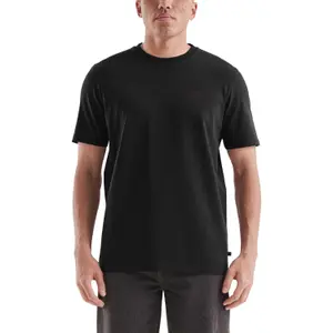 Basic Round Neck T-Shirt with Small Chest Motif QS image-2