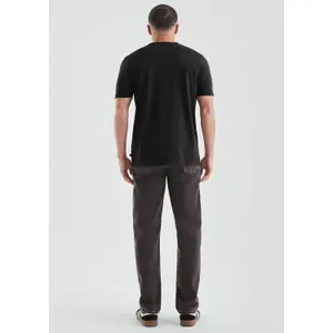 Basic Round Neck T-Shirt with Small Chest Motif QS image-4