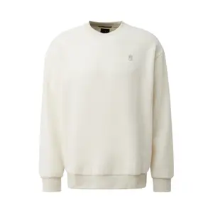 Fleece Pullover Sweatshirt with Embroidered Logo QS image-0