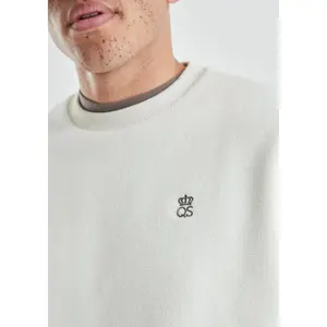 Fleece Pullover Sweatshirt with Embroidered Logo QS image-3