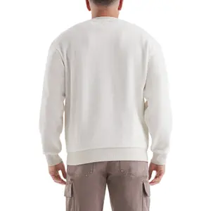Fleece Pullover Sweatshirt with Embroidered Logo QS image-5