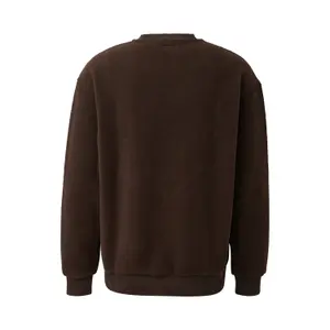 Fleece Pullover Sweatshirt with Embroidered Logo QS image-1