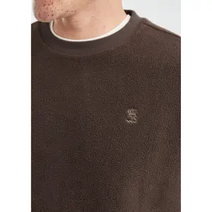 Fleece Pullover Sweatshirt with Embroidered Logo QS image-3
