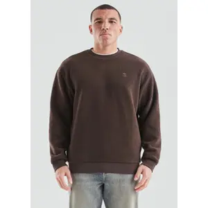 Fleece Pullover Sweatshirt with Embroidered Logo QS image-6