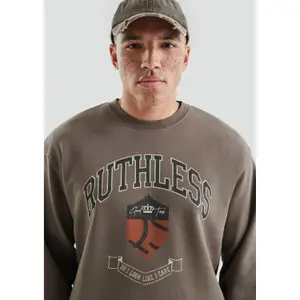 Faded Cotton Printed Sweatshirt QS image-3