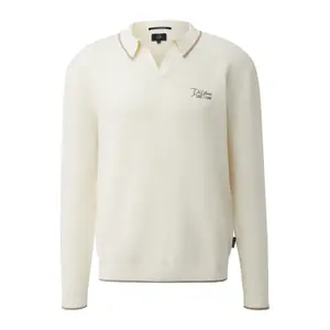 Cotton Crêpe Knit Sweater QS Relaxed Fit image-0